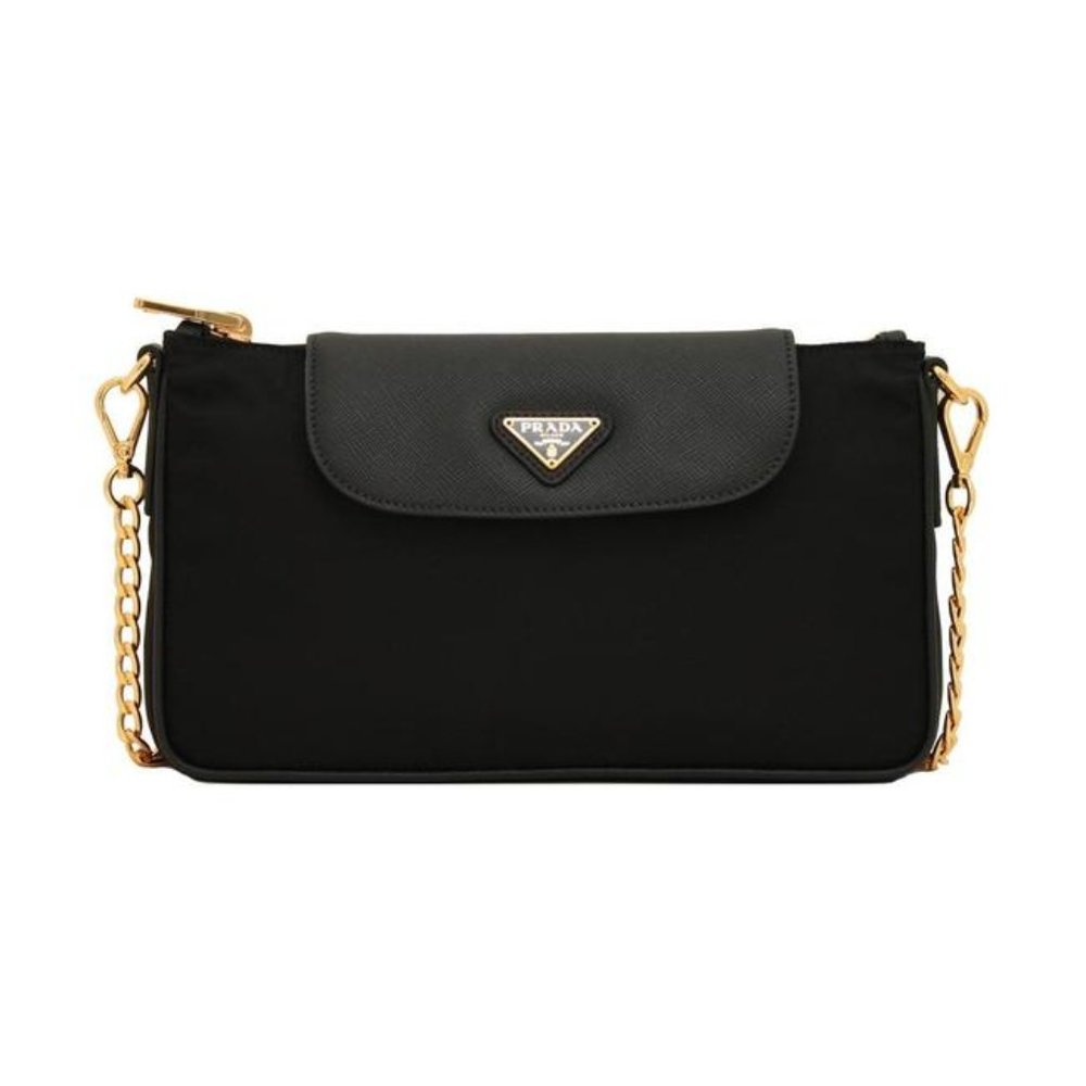 Prada Saffiano Trim Chain Handbag